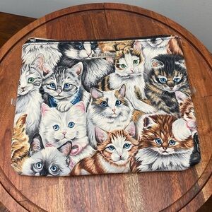 Cat Print Double Sided Makeup Accessories Bag